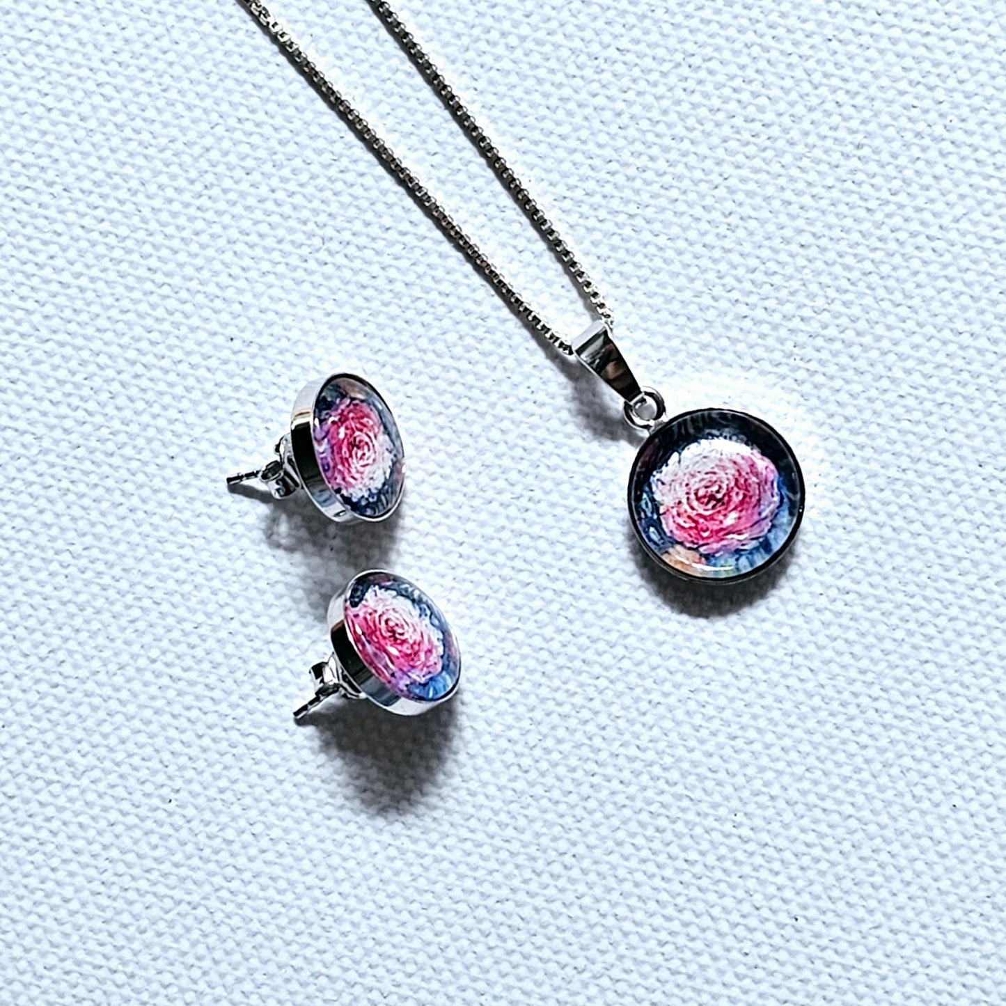 Aquarell-Anhänger "Kiss from a Rose" - watercolor art pendant "Kiss from a Rose"