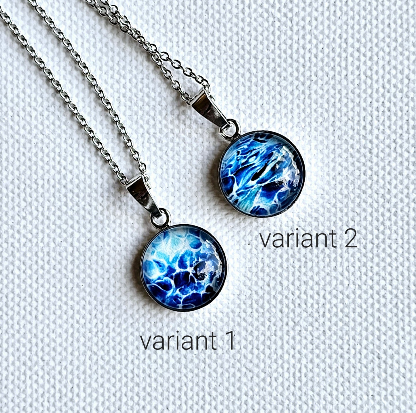 Aquarell Ohringe "Funkelnder Ozean" silber - Art earrings "Sparkling Ocean" silber