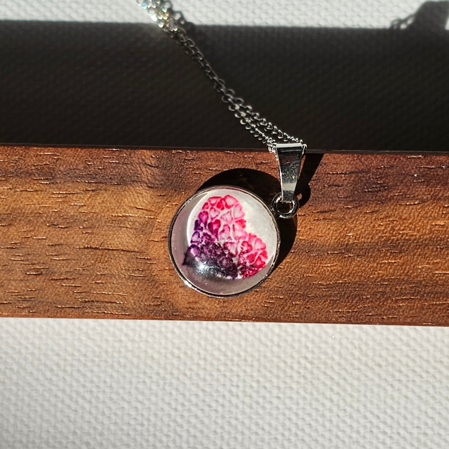 Silber Anhänger "Herz voller Herzen" - watercolor art pendant "Heartful Heart"