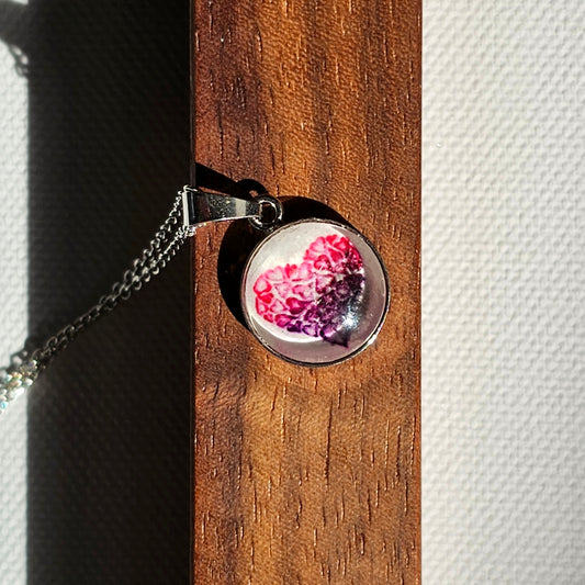 Silber Anhänger "Herz voller Herzen" - watercolor art pendant "Heartful Heart"