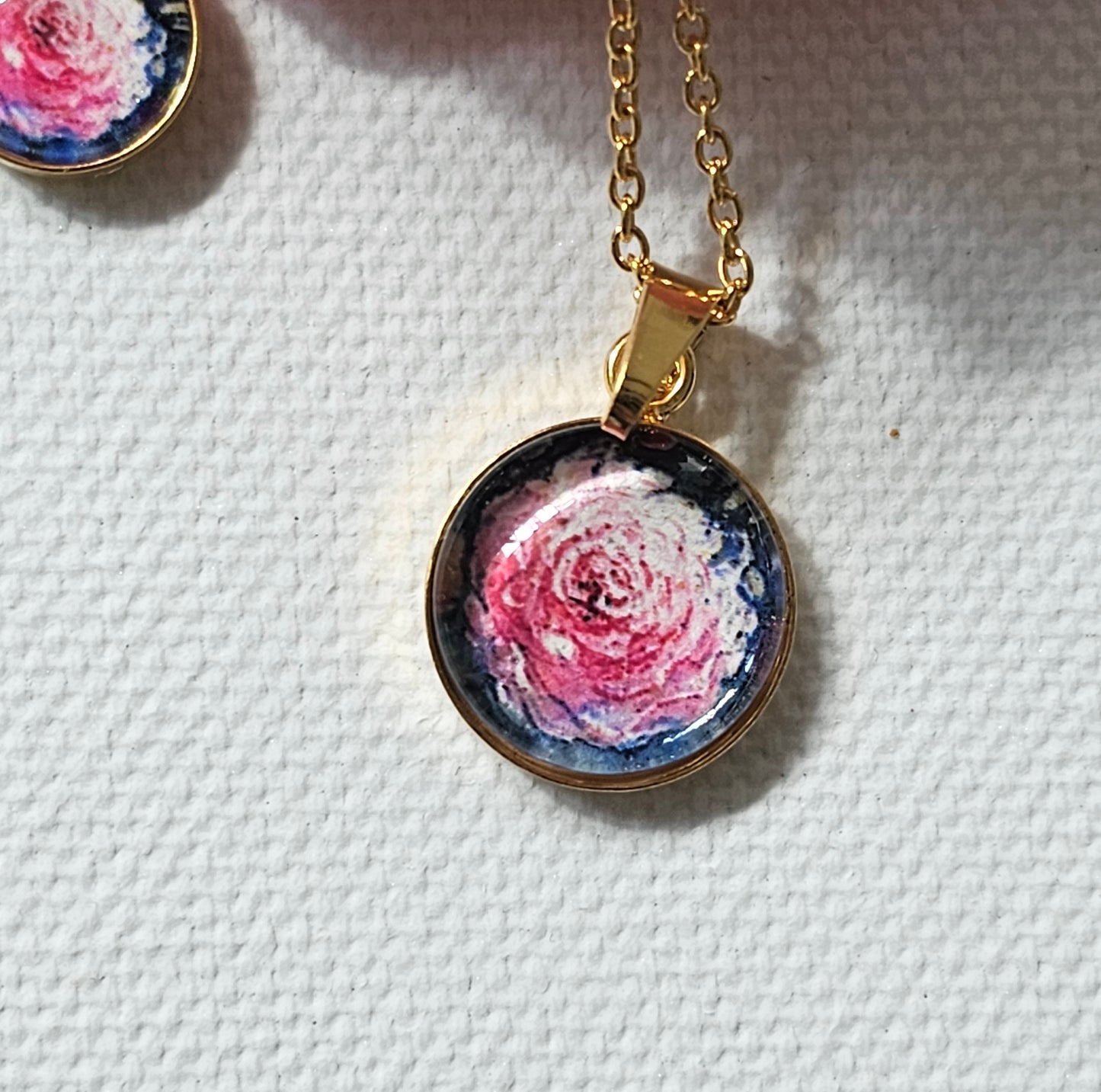 Aquarell-Anhänger "Kiss from a Rose" - watercolor art pendant "Kiss from a Rose"