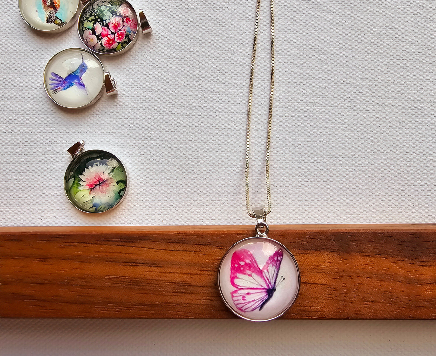 Schmetterling-Anhänger "Flieg mit mir", watercolor art pendant "Fly with me"