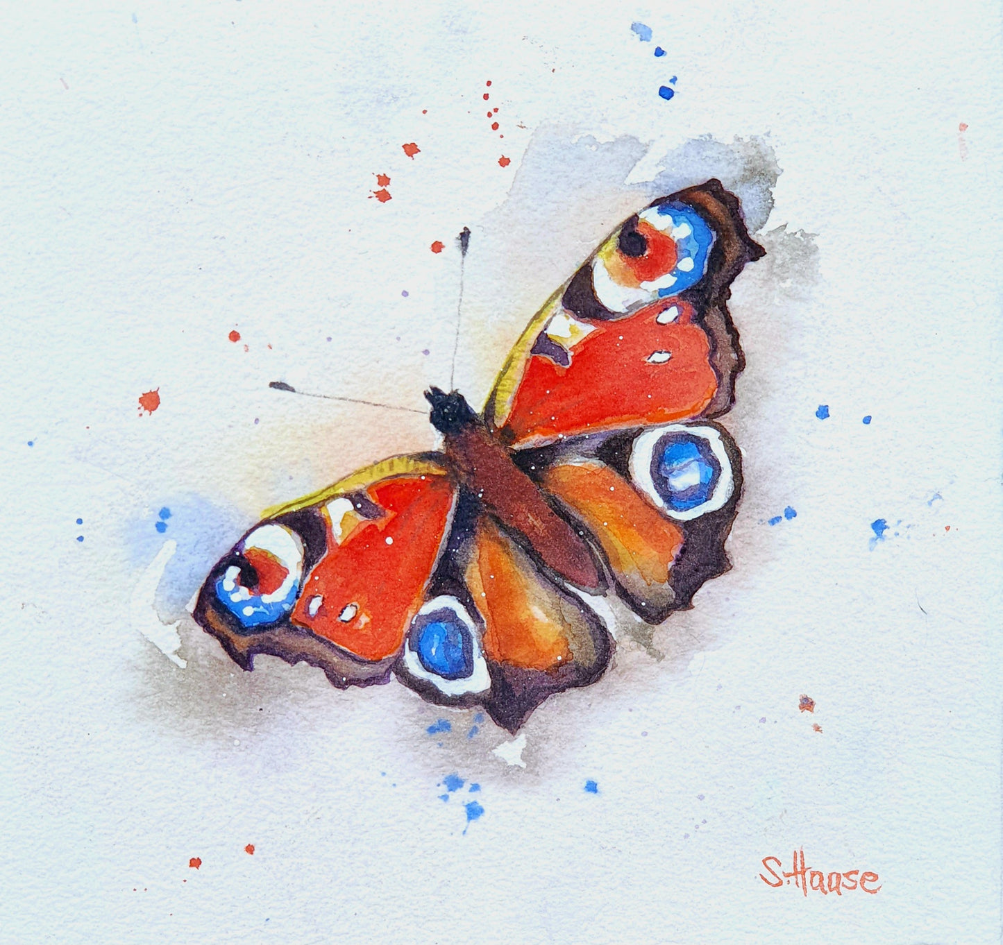 Aquarell Ohrringe "Schöne Verwandlung" - watercolor art earrings "Beautiful Transformation"