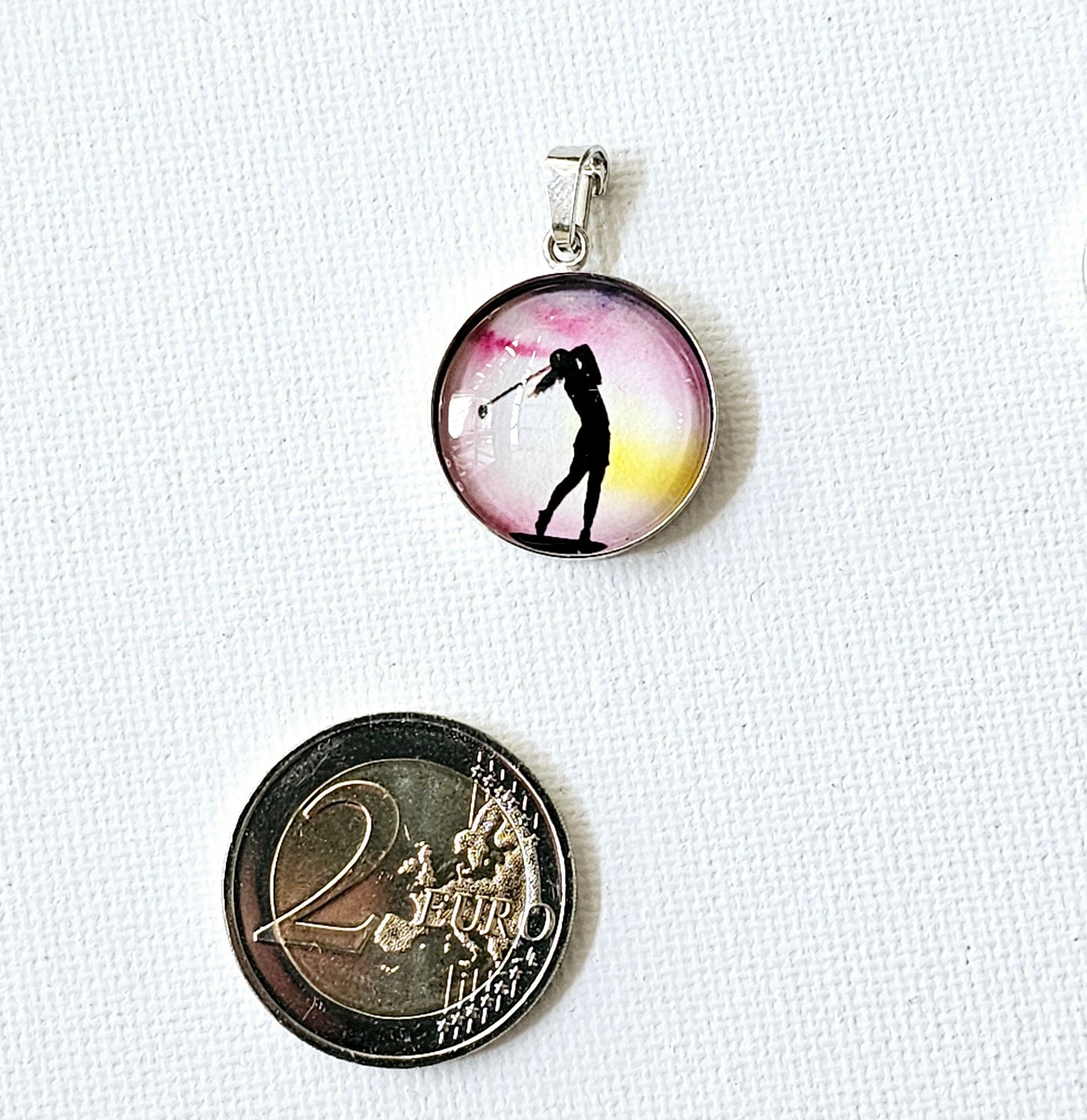 Anhänger "Golfing Lady" silber - art pendant "golf lady" silver