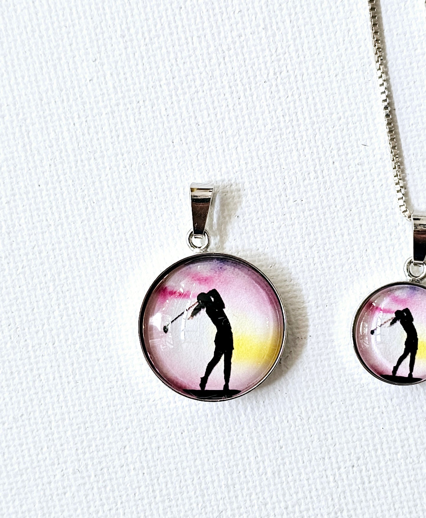 Anhänger "Golfing Lady" silber - art pendant "golf lady" silver