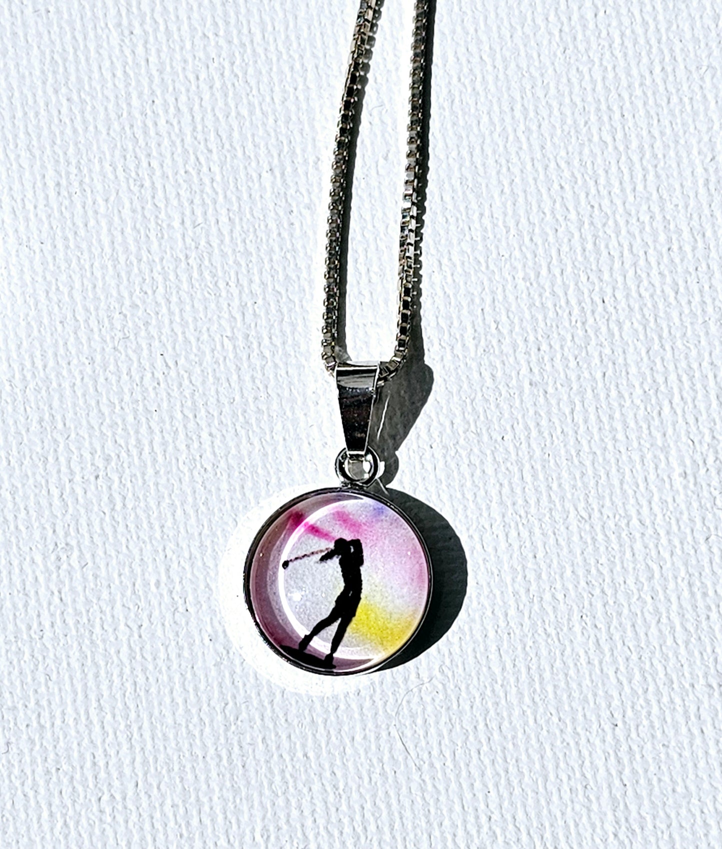 Anhänger "Golfing Lady" silber - art pendant "golf lady" silver