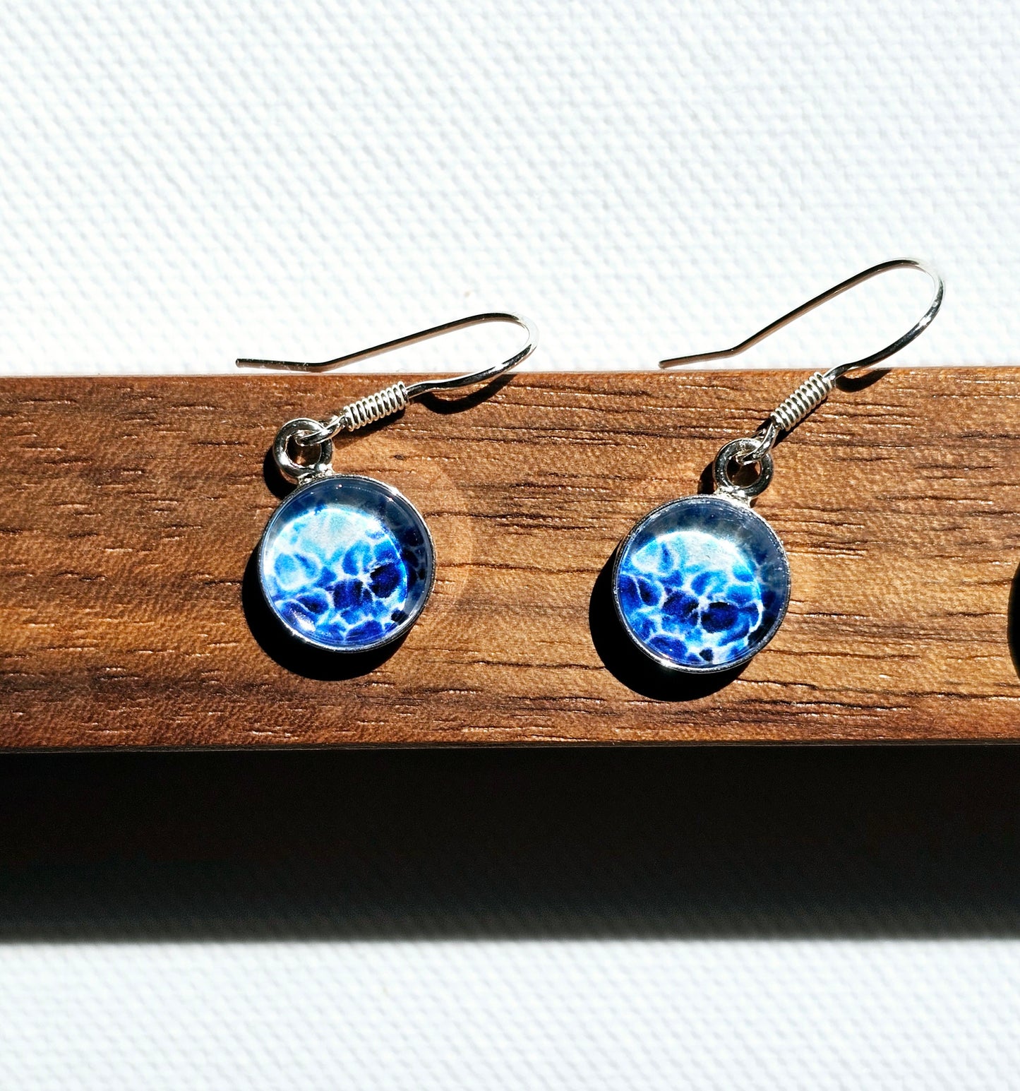 Aquarell Ohringe "Funkelnder Ozean" silber - Art earrings "Sparkling Ocean" silber
