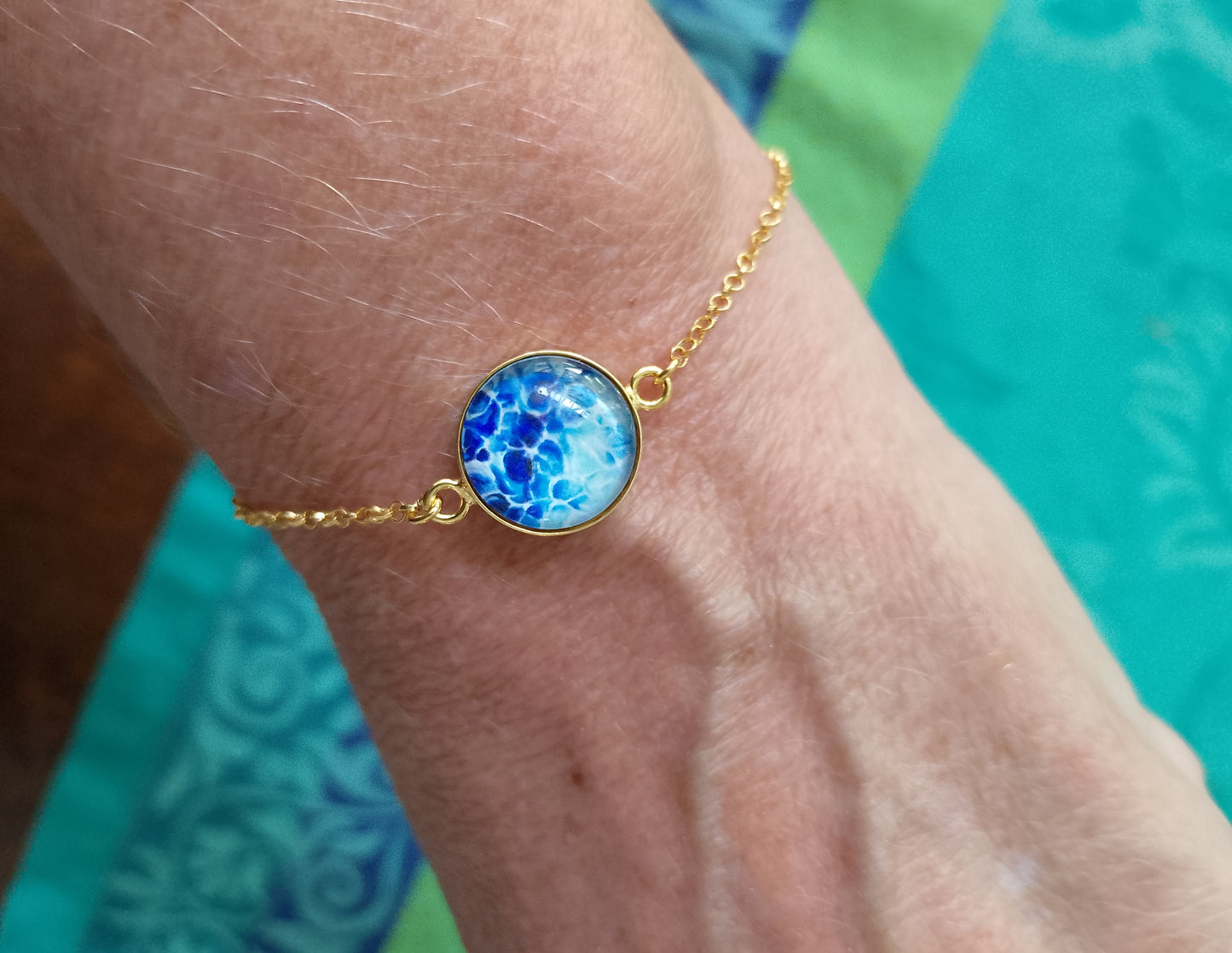 Armband "funkelnder Ozean" - art bracelet "ocean vibes"