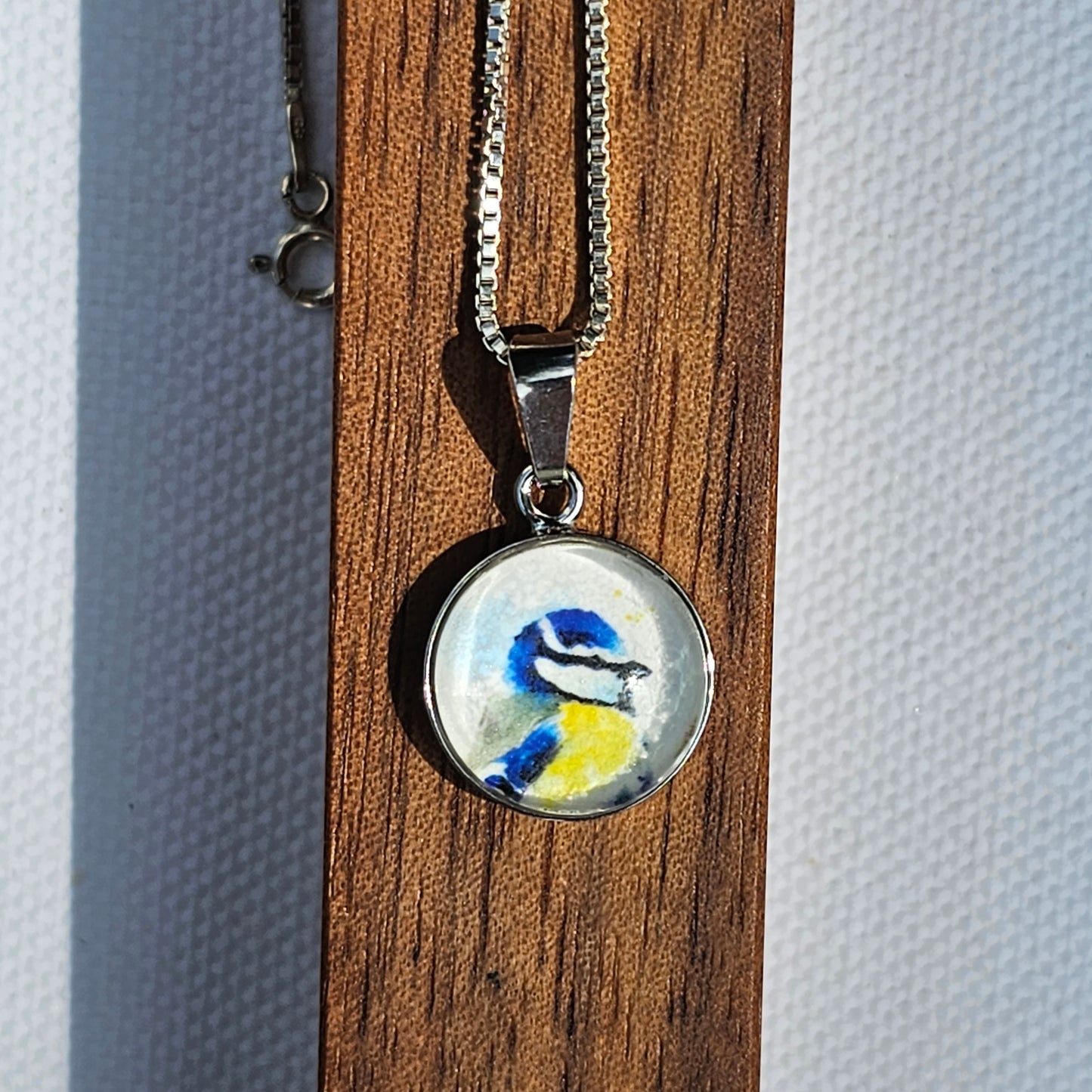 Anhänger "Kleine Blaumeise" silber - art pendant "Little Bluetit" silver