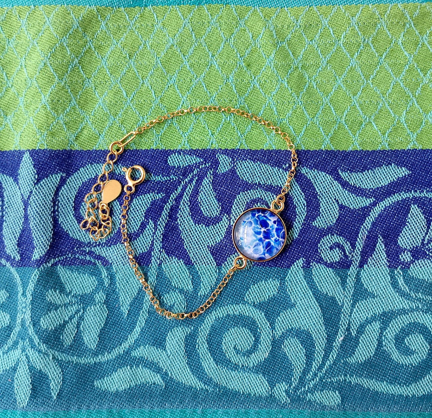 Armband "funkelnder Ozean" - art bracelet "ocean vibes"