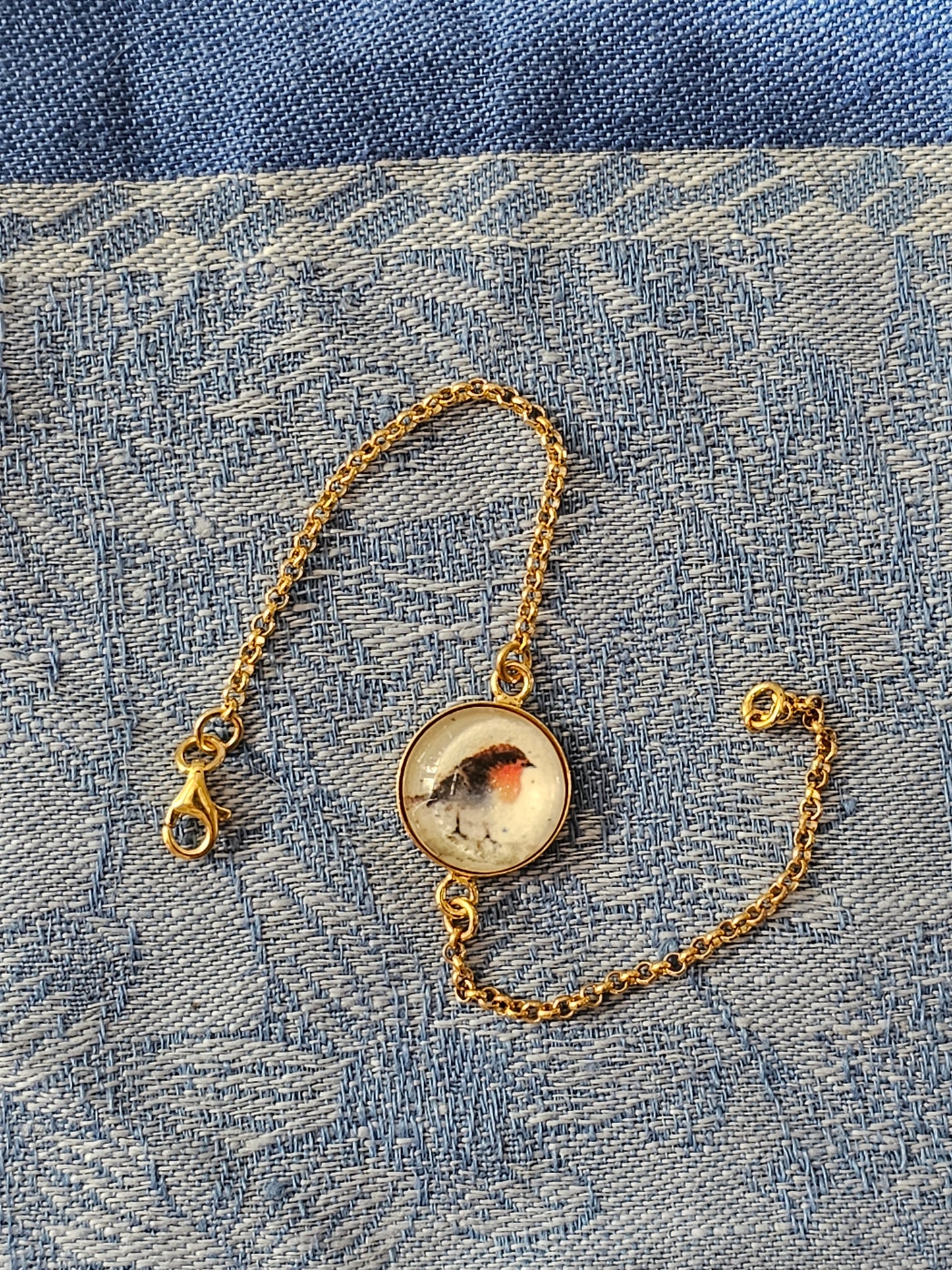 "Little Friend" Armband Rotkehlchen - art bracelet robin