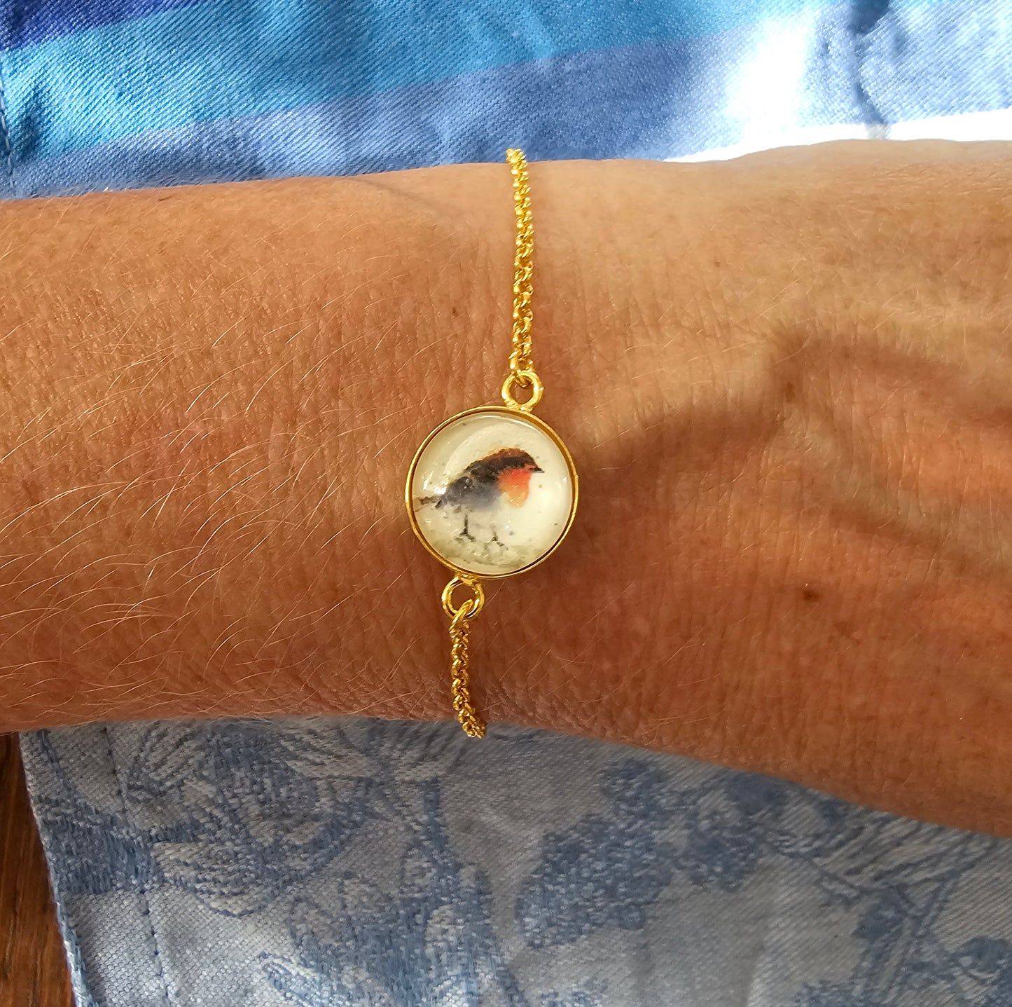 "Little Friend" Armband Rotkehlchen - art bracelet robin